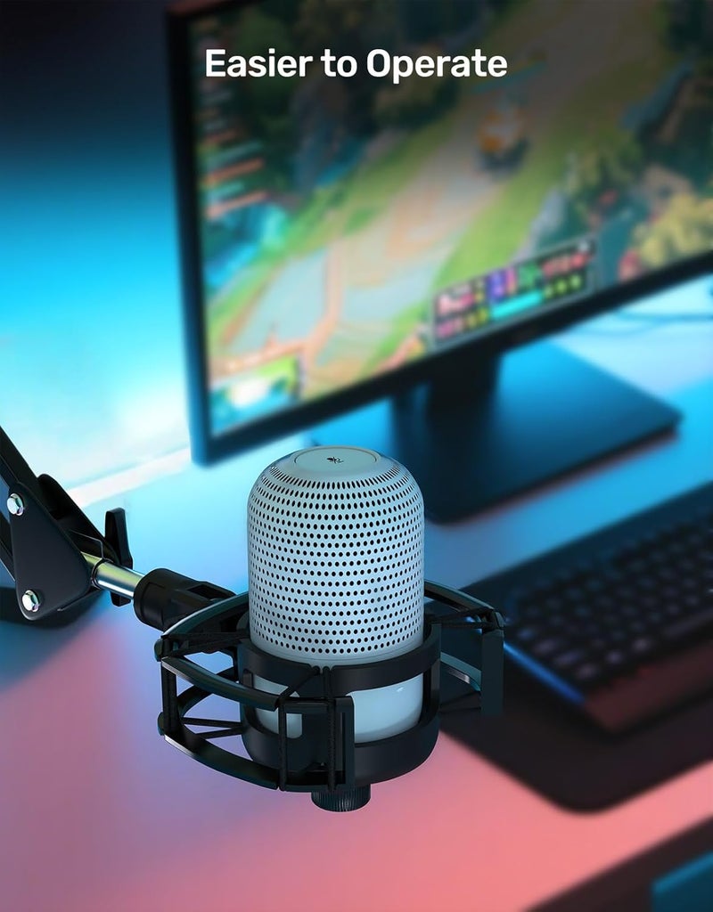 Etour Custom Built for Razer Seiren Shock Mount Anti-Vibration Suspension Elastic Shock Mount Holder Clip Mics Stand with Screw Adapter Compatible with Razer Seiren V3 Mini USB V2 Microphone - Image 4